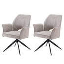 Dining Chair With Soft Cushion And 360° Rotation, Comfortable Armrest For Kitchen (Set of 2) - Gray by HouseOfZazla