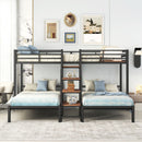 Metal Bunk Bed With Storage Shelves Staircase by Unique Piece Furniture