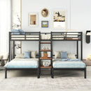 Metal Bunk Bed With Storage Shelves Staircase by Unique Piece Furniture