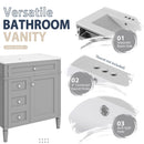 Bathroom Vanity With Medicine Cabinet, Royal Mirror Cabinet, Modern Bathroom Storage Cabinet With 2 Soft Closing Doors And 4 Drawers by HouseOfZazla