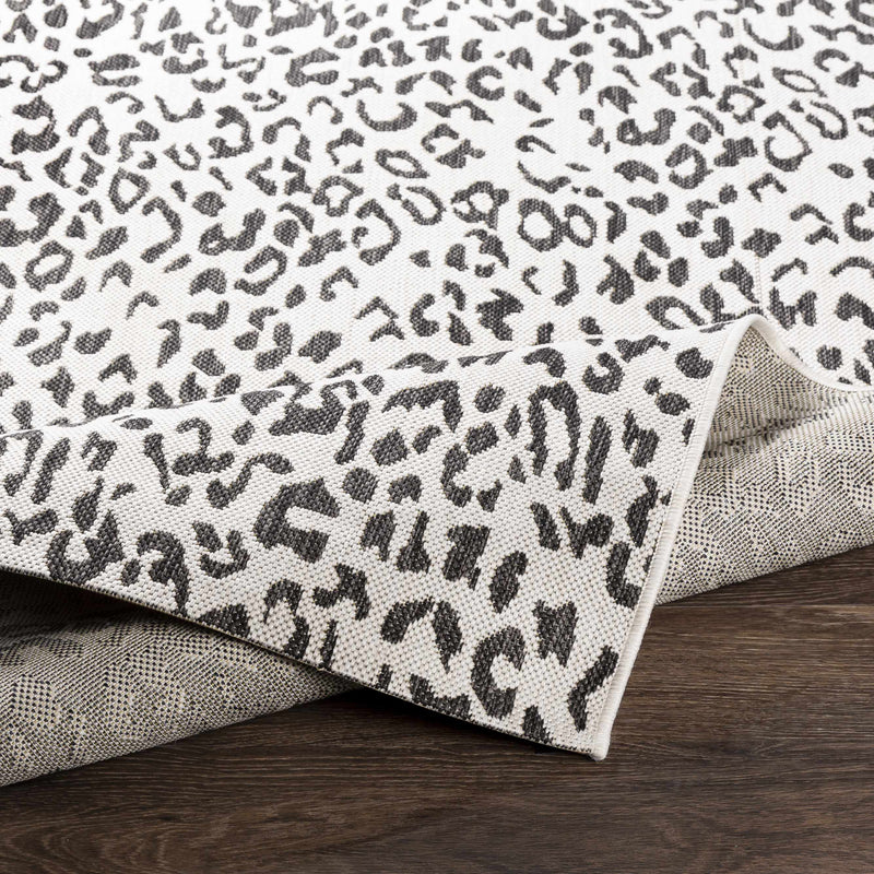 Alderbury White Leopard Print Rug