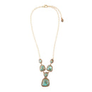 Earth and Sky Blue Turquoise Golden Necklace