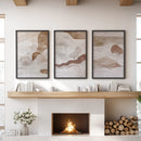 Wabi Sabi Line Art Set of 3 Prints. Earth Tones Landscape by Wall Art Set