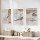 Wabi Sabi Line Art Set of 3 Prints. Earth Tones Landscape by Wall Art Set