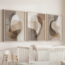 Neutral Abstract Wall Art Set of 3. Modern Earth Tone Prints by Wall Art Set