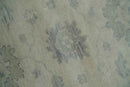 Earthy 8x10 Beige and Light Green Hand knotted Traditional Oushak wool Area Rug by The Rug Decor