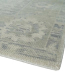Earthy 8x10 Beige and Light Green Hand knotted Traditional Oushak wool Area Rug by The Rug Decor