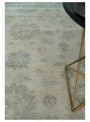 Earthy 8x10 Beige and Light Green Hand knotted Traditional Oushak wool Area Rug by The Rug Decor