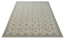Earthy Contemporary 8x10 Traditional Ivory and Gray Antique Style Hand knotted Wool Area Rug