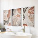 Neutral Terracotta 3 Piece Wall Art. Boho Abstract Prints by Wall Art Set