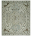 Earthy Ivory, Brown and Gray Hand knotted 8x10 Traditional wool Area Rug