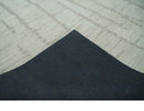 Earthy Modern Stripes Design Custom Made Ivory, Silver and Gray Hand Tufted Rug