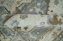 Earthy Neutral Custom Made Ivory, Beige and Silver Traditional Hand Knotted Wool Area Rug