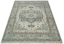 Earthy Neutral Custom Made Ivory, Beige and Silver Traditional Hand Knotted Wool Area Rug