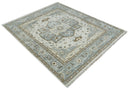 Earthy Neutral Custom Made Ivory, Beige and Silver Traditional Hand Knotted Wool Area Rug