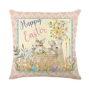 Easter bunny rabbit linen cushion cover – living room floral pillow by Decorbites