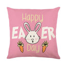 Easter bunny rabbit linen cushion cover – living room floral pillow by Decorbites