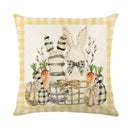 Easter bunny rabbit linen cushion cover – living room floral pillow by Decorbites