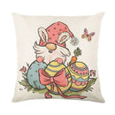 Easter bunny rabbit linen cushion cover – living room floral pillow by Decorbites
