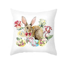 Easter rabbit and eggs pillowcase – living room floral decor by Decorbites