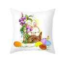 Easter rabbit and eggs pillowcase – living room floral decor by Decorbites
