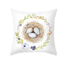 Easter rabbit and eggs pillowcase – living room floral decor by Decorbites