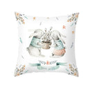Easter rabbit and eggs pillowcase – living room floral decor by Decorbites