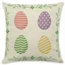 Easter rabbit eggs linen pillowcase set of 4 – living room decor by Decorbites