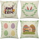 Easter rabbit eggs linen pillowcase set of 4 – living room decor by Decorbites