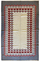 Eastern European Diamond Patterned Kilim Rug 6’4” x 9’1”