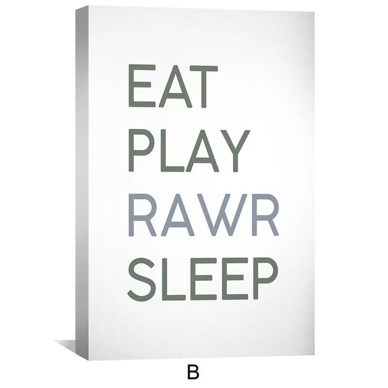 Eat Play Rawr Sleep Canvas