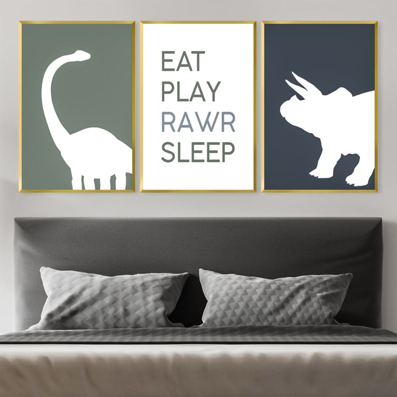 Eat Play Rawr Sleep Canvas