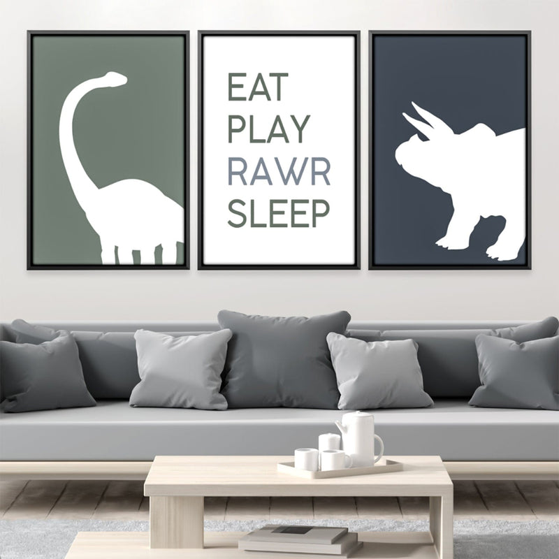 Eat Play Rawr Sleep Canvas