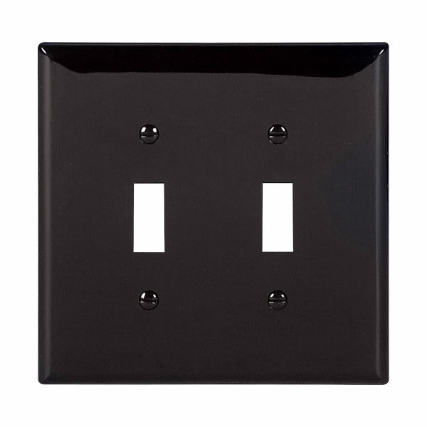 Eaton PJ2 Two Gang Toggle Wallplate White/Black