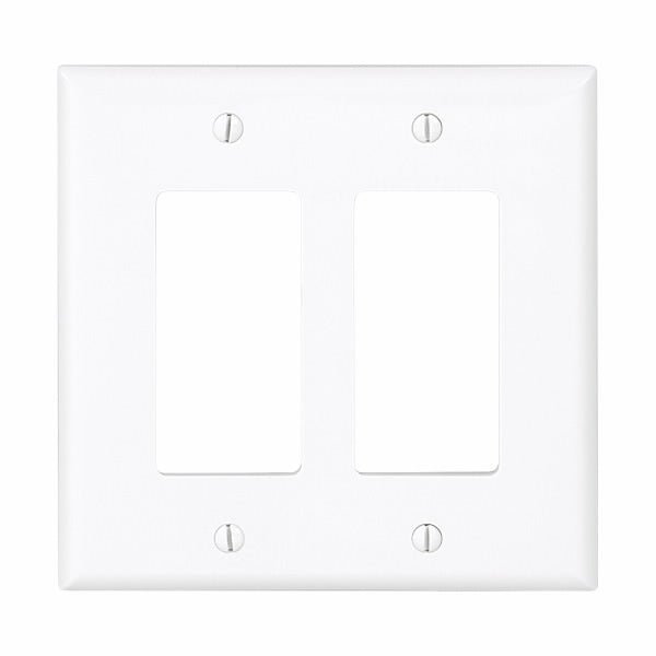 Eaton PJ262 Two Gang Decorator Wallplate White/Black