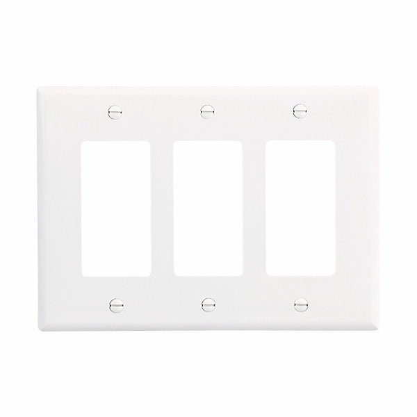 Eaton PJ263 Three Gang Decorator Wallplate White/Black