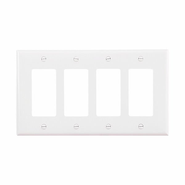 Eaton PJ264 Four Gang Decorator Wallplate White/Black