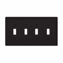 Eaton PJ4 Four Gang Toggle Wallplate White/Black
