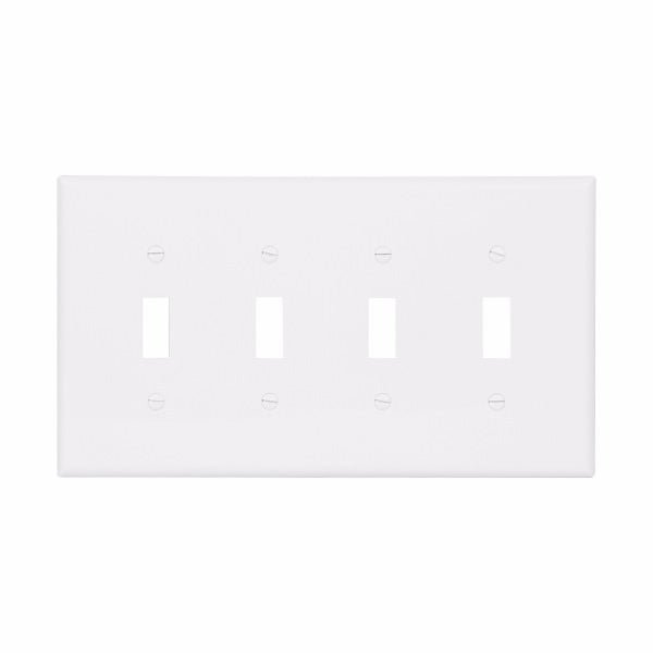 Eaton PJ4 Four Gang Toggle Wallplate White/Black