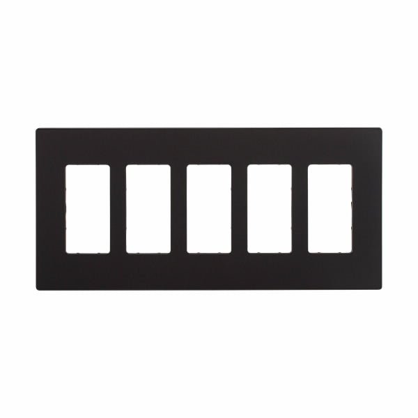 Eaton PJS265 Five Gang Decorator Screwless Wallplate White/Black