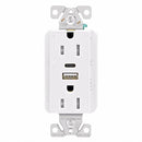 Eaton TRUSBAC15W Combo USB A and C Charger Tamper Resistant  Receptacle
