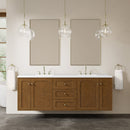 James Martin Laurent 72" Dual Mount Double Bathroom Vanity, Honey Oak