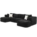 Modular Sectional Sofa, Boneless Couch With 2 Movable Ottomans by HouseOfZazla