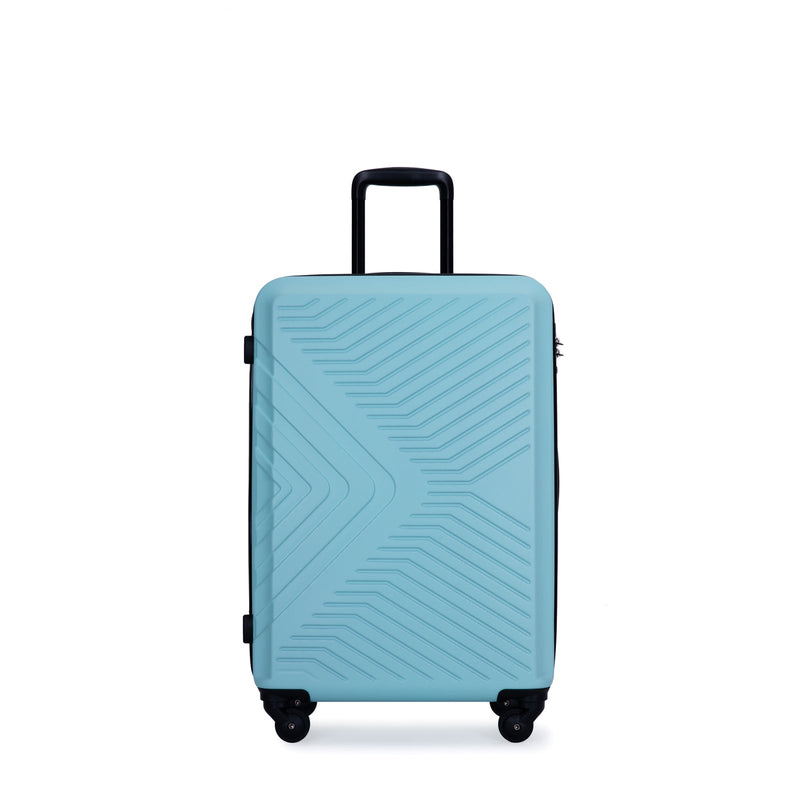 3 Piece Luggage Sets ABS Lightweight Suitcase with Two Hooks, Spinner Wheels, TSA Lock, (20/24/28) Green