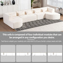 Upholstered Sofa Free Combined Sofa Couch With 2 Chaise Lounge And Five Back Pillows For Living Room by HouseOfZazla