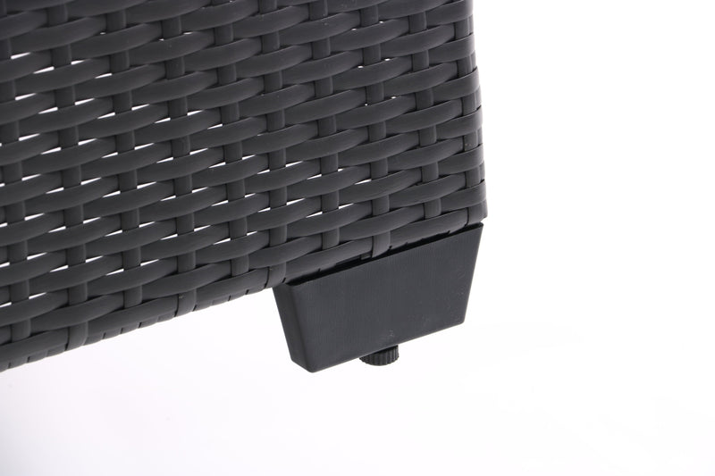 7 Pieces Outdoor Patio Furniture Set,Sectional Conversation Sofa Consisted Of Corner Chairs,Ottomans And Glass Top Table,All Weather PE Rattan and Steel Frame With Removable Cushions(Coffee+Beige)