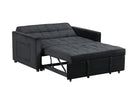 Maeve - Convertible Sleeper Loveseat With Tufting and Side Pocket - Black by HouseOfZazla