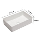 Modern European Design 21" X 14" Ceramic Rectangular Vessel Bathroom Sink - White by HouseOfZazla