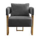 Modern Decorative Chair Teddy Fleece Upholstered And Metal Foot by Unique Piece Furniture