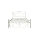 Queen Size Unique Flower Sturdy System Metal Bed Frame with Headboard and Footboard